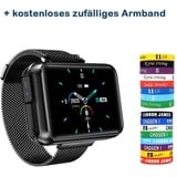 Smartwatch, Smartwatch Damen Herren, 1.4" HD Fitness Tracker Uhren für Android IOS, Wasserdicht Pulsmesser Schrittzähler Aktivitätstracker - Schwarz