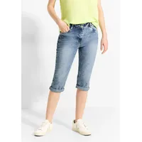 Cecil Jeansshorts CECIL "TORONTO" Gr. 27, N-Gr, blau (light wash) Damen Jeans mit dekorativen Nähten