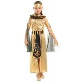 Lito Angels Kleopatra Karneval Kostüm Kleid Verkleidung mit Zubehör für Kinder Mädchen Größe 10-11 Jahre 146, Gold Schwarz