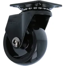 MS Beschläge kugelgelagert Möbelrolle Schwarz Kunststoffrolle Möbeltransportrolle Ø 50mm