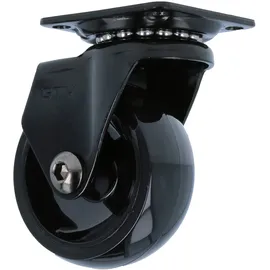 MS Beschläge kugelgelagert Möbelrolle Schwarz Kunststoffrolle Möbeltransportrolle Ø 50mm
