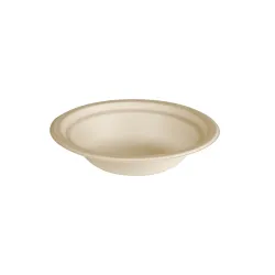 DUNI Einweggeschirr, Suppenteller, Bagasse, ø 180 mm, 450 ml 196402 , 1 Karton = 16 Packungen à 50 Stück