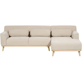 Beliani Ecksofa Cord Hellbeige linksseitig