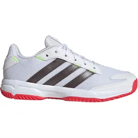 adidas Stabil Indoor Shoes, Cloud White/Aurora Met. / Semi Lucid Red, 4.5 UK