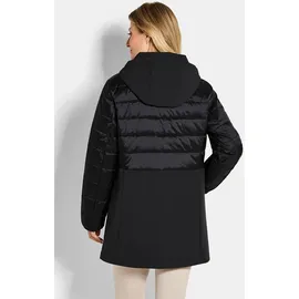 GOLDNER Langmantel GOLDNER "Kurzgröße Wintermantel mit Softshell-Einsatz", Damen, Gr. 19, schwarz, Obermaterial: 50% Polyamid PA. 47% Polyester PES. 3% Elasthan EL., Mäntel, mit Softshell-Einsatz