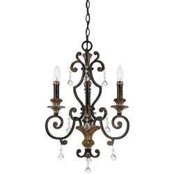Kronleuchter Hängelampe Deckenlampe Esszimmerleuchte Stahl Kristalle D 45,7 cm