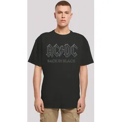 T-Shirt F4NT4STIC "ACDC Rock Band Shirt Back in Black", Herren, Gr. 3XL, schwarz, Obermaterial: 100% Baumwolle, casual, oversize, Rundhals, Kurzarm ohne Bündchen, Shirts, Print
