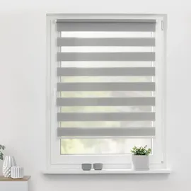 Lichtblick Duo Rollo / Doppelrollo Klemmfix 100 x 150 cm grau
