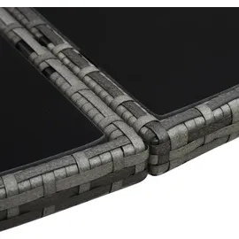 vidaXL Garten-Essgruppe 7-tlg. Tisch Ø 160 x 74 cm grau