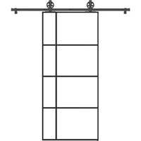 Schiebetür mit Beschlag 90x205 cm ESG-Glas & Aluminium