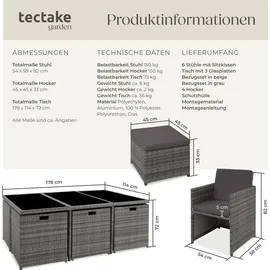 Tectake New York Set 11-tlg. grau