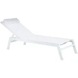 Beliani Gartenliege Sonnenliege 155 x 66 x 103 cm Weiß