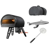 GOZNEY Roccbox Pizzaofen schwarz inkl. Abdeckhaube, Frontablage und Pizzawender