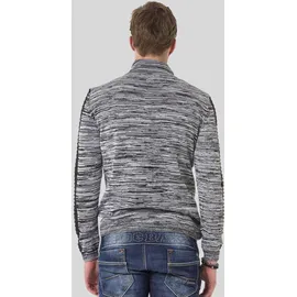 Cipo & Baxx "Pullover", Herren, Gr. M, schwarz (schwarz, grau), 50% Baumwolle, 50% Polyacryl, meliert, regular fit, Pullover, mit Schalkragen