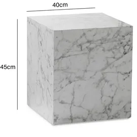Wohnling Monobloc Weiß MDF 40 x 40 x 45 cm