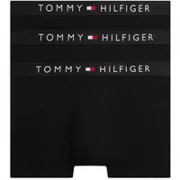 Trunk, Herren, Gr. S (48), 3 Stk., schwarz, Webqualität, Obermaterial: 57% Baumwolle, 38% Polyester, 5% Elasthan, TOMMY HILFIGER UNDERWEAR, unifarben, körpernah, Unterhosen, Körpernahe Passform mit elastischem Bund