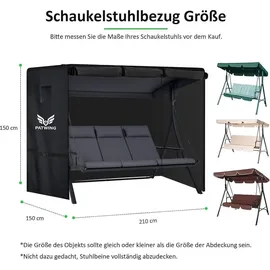 luxuskollektion Hollywoodschaukel Abdeckung 210 x 150 x 150 cm Schwarz