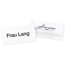 10 DURABLE Namensschilder mit Nadel 9,0 x 5,4 cm