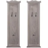 MCW Wandgarderobe H33 2er-Set Grau-Braun Shabby