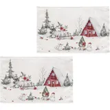 OTTO home Platzset Lealux, (Set, 2-St), 2er Set, Weihnachtlich, bedruckt, weiche Haptik, 45x30 bunt
