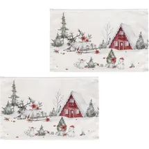 OTTO home Platzset Lealux, (Set, 2-St), 2er Set, Weihnachtlich, bedruckt, weiche Haptik, 45x30 bunt