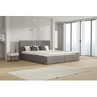 Fun Möbel Polsterbett Doppelbett BERGEN 160x200cm Stoff Freya Grau