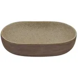 vidaXL Aufsatzwaschbecken Sandfarben Braun Oval 59x40x14 cm Keramik