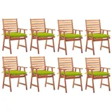 vidaXL Gartenstuhl 8 St. 3078400  mit Kissen  Massivholz 55 x 70 x 106 cm grün