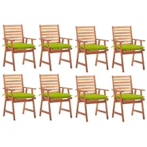 vidaXL Gartenstuhl 8 St. 3078400  mit Kissen  Massivholz 55 x 70 x 106 cm grün