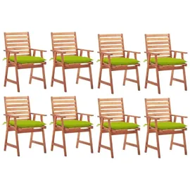 vidaXL Gartenstuhl 8 St. 3078400  mit Kissen  Massivholz 55 x 70 x 106 cm grün