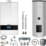 Buderus GB182i.2 Logaplus Gas-Brennwert Paket W46S weiß mit Regelung BC400 und Solar-Warmwasserspeicher SM310 - 20 kW - 7739621388