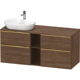 Duravit D-Neo Konsolenwaschtischunterbau wandhängend Nussbaum dunkel Matt 1400x550x664 mm - DE4970L3 DE4970L34210000