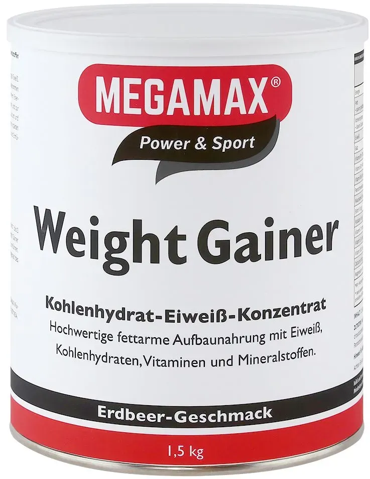 Megamax® Power & Sport Weight Gainer Kohlenhydrat-Eiweiß-Konzentrat Erdbeer-Geschmack