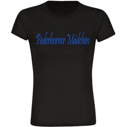 multifanshop Damen T-Shirt - Paderborn - Paderborner Mädchen - Druck blau - Frauen