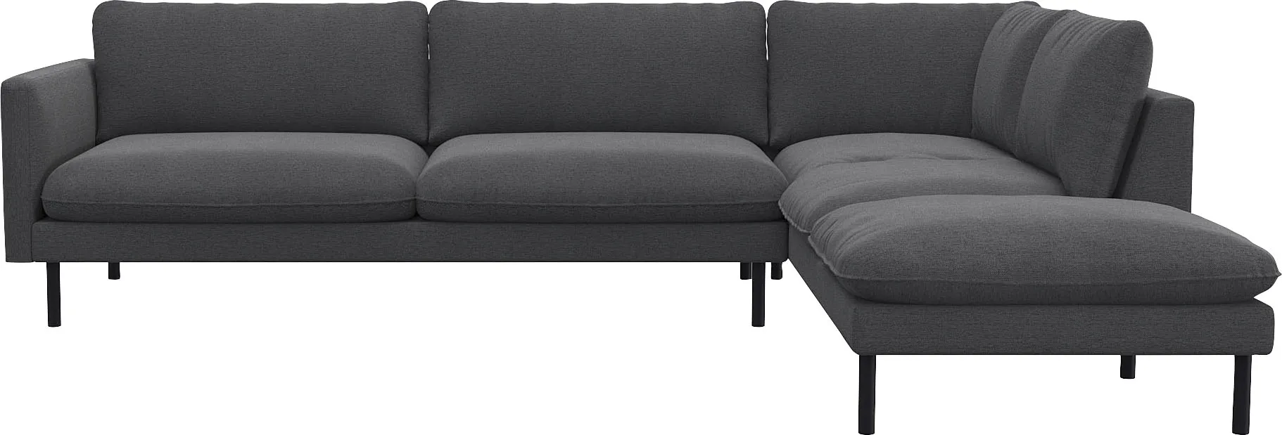 FLEXLUX Ecksofa »Bolzano«, Sitzaufbau mit Kaltschaum & Stahl-Wellen, loose Sitz -& Rückenkissen FLEXLUX Dervit Grey