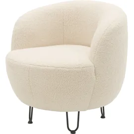 INOSIGN Sessel INOSIGN "Anjuli Lieferzeit nur 2 Wochen", beige (creme), B:72cm H:72cm T:76cm, 100% Polyester, Sessel, Runde Form, perfektes Einzelstück, Flausch oder Feinstruktur