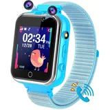 PTHTECHUS Kinder Smartwatch, Spiel Telefon Uhr für Kinder Armbanduhr mit Anruf Taschenrechner Schulmodus SchrittzäHler SOS Wecker Kamera Spielzeug Geschenk für Jungen MäDchen Studenten, Blau