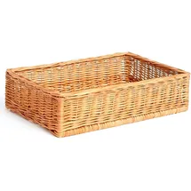 konzept 11 Brotkorb Weidenkorb geflochten 40x30x10 cm – Brötchenkorb Präsentationskorb für Bäckerei, Bäckereikorb aus Naturweide, lebensmittelecht