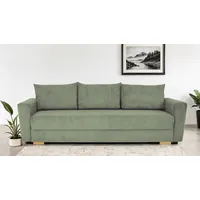 3-Sitzer INOSIGN "MAGHERA Schlafsofa mit Bettkasten, in hochwertiger Verarbeitung", grün, B:230cm H:79cm T:92,5cm, 100% Polyester, Sofas, mit Wellenunterfederung, Cord und Struktur-Bezug, B/H/T 230/92,5/79 cm, Topseller