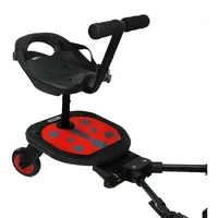 Eichhorn Kinderwagen Buggyboard Eichhorn Ladybug Rider (Geschwisterboard für Kleinkinder), mit abnehmbarem Sitz und Lenkstange zum festhalten rot|schwarz