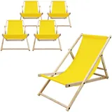 ECD Germany ECD-Germany Strandliege, Gelb, Holz, 52x83x117 cm, Gartenmöbel, Gartenliegen
