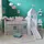 Homestyle4u Hochbett Weiß, Holz, Kinder- & Jugendzimmer, Kindermöbel, Kinderbetten, Hochbetten