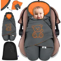 Kidiz KIDIZ® Baby Einschlagdecke Babyschale Winter Herbst Babydecke mit Kapuze & Tasche Universal Fußsack kompatibel mit Maxi-Cosi, Römer, Buggy, Kinderwagen & Autositz isolierend gegen Wind, Nässe & Kälte