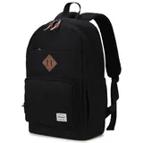 RAVUO Rucksack Herren Damen, Schulrucksack Teenager Wasserdicht 15.6 Zoll Laptop Rucksack Schultasche Casual Daypacks für Reise Arbeit Schwarz