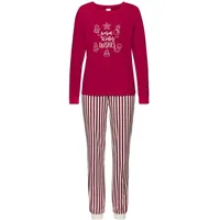 LASCANA Damen Pyjama rot-weiß-gestreift Gr.36/38