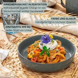 sänger Pastaschalen Blau, Stein, 6-teilig, Rund, Essen | Trinken, Geschirr, Teller Pastateller