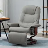 Homcom Relaxsessel Kunstleder 78 x 100 x 87 cm Grau drehbar/neigbar