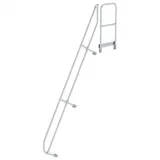 MUNK zweiter Handlauf Aluminium-Treppe mit Plattform 60° 12 Stufen