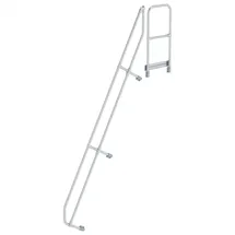MUNK zweiter Handlauf Aluminium-Treppe mit Plattform 60° 12 Stufen