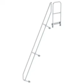 MUNK zweiter Handlauf Aluminium-Treppe mit Plattform 60° 12 Stufen